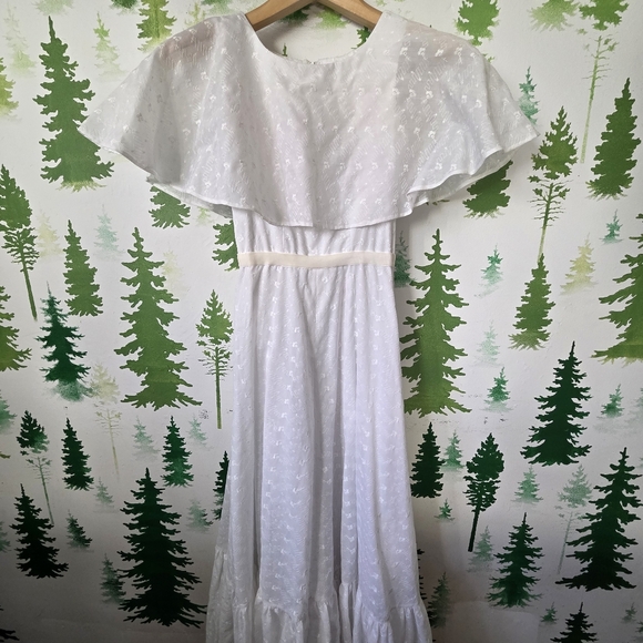 White Ruffled Prairie Dress - Picture 1 of 14